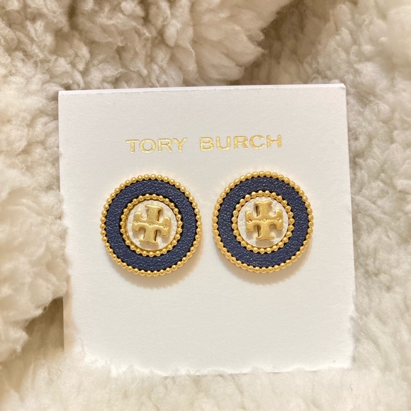 Tory Burch Jewelry - Tory Burch Milgrain Logo Studs